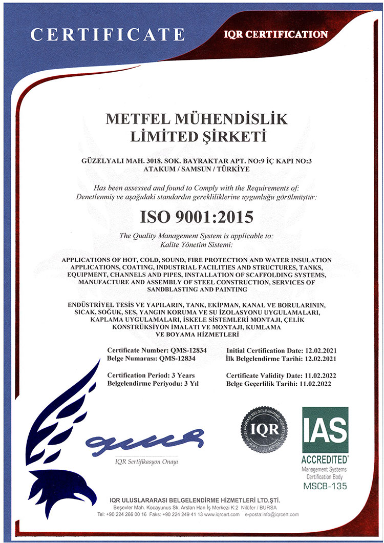 ISO 9001:2015 Kalite Yönetim Sistemi